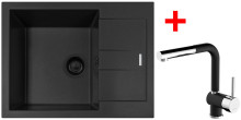 Sinks AMANDA 650 BL Nanoblack + MIX 3 P Nanoblack 